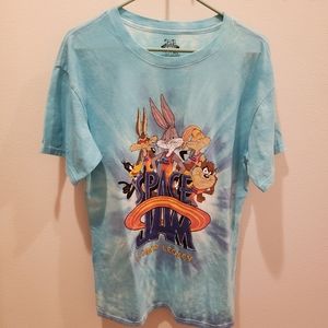 T-Shirt Graphic Light Blue Tie Dye Size Small (34-36) Space Jam A New Legacy
